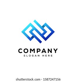 abstract geometric logo or infinity line  logo for your company