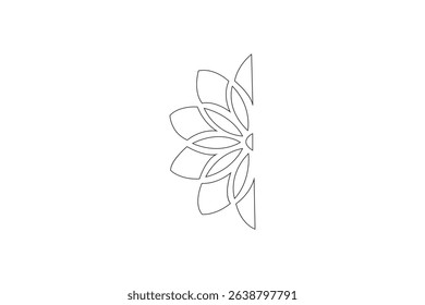 Abstract geometric logo with interwoven diamond shapes, minimalist line art vector icon.