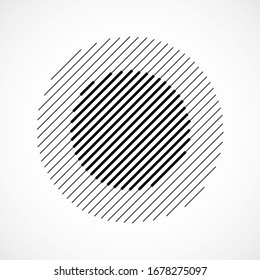 Abstract Geometric Logo Of Lines. Halftone Circle For Your Design. Vector Illustration EPS 10