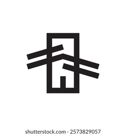 abstract geometric logo meaning house building suitable for companies in the fields of beauty, technology, construction, health, consulting, manufacturing, entertainment, fashion, jewelry