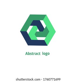 logotipo geométrico abstracto en un fondo blanco. Ilustración del vector