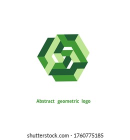 logotipo geométrico abstracto en un fondo blanco. Ilustración del vector