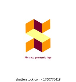 logotipo geométrico abstracto en un fondo blanco. Ilustración del vector
