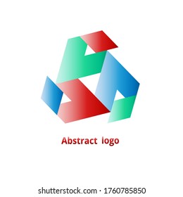logotipo geométrico abstracto en un fondo blanco. Ilustración del vector