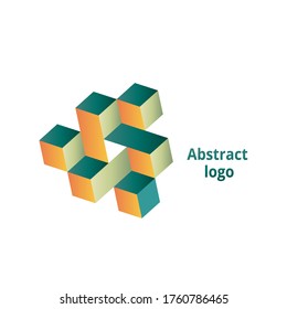 logotipo geométrico abstracto en un fondo blanco. Ilustración del vector