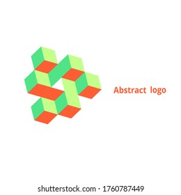 logotipo geométrico abstracto en un fondo blanco. Ilustración del vector