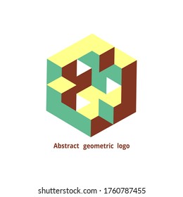logotipo geométrico abstracto en un fondo blanco. Ilustración del vector