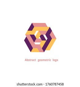 logotipo geométrico abstracto en un fondo blanco. Ilustración del vector