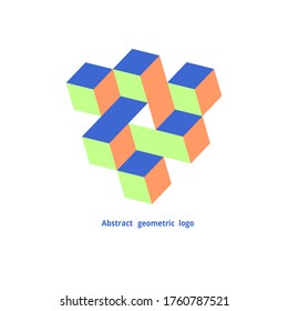 logotipo geométrico abstracto en un fondo blanco. Ilustración del vector