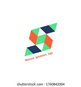 logotipo geométrico abstracto en un fondo blanco. Ilustración del vector
