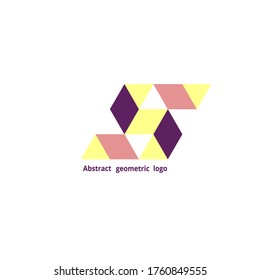 logotipo geométrico abstracto en un fondo blanco. Ilustración del vector