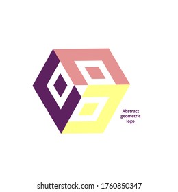 logotipo geométrico abstracto en un fondo blanco. Ilustración del vector
