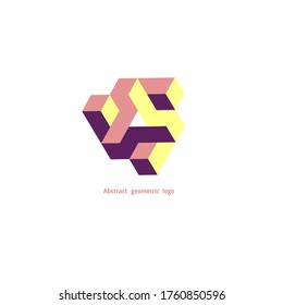 logotipo geométrico abstracto en un fondo blanco. Ilustración del vector