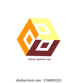 logotipo geométrico abstracto en un fondo blanco. Ilustración del vector