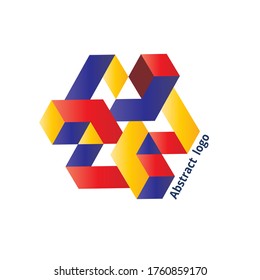 logotipo geométrico abstracto en un fondo blanco. Ilustración del vector
