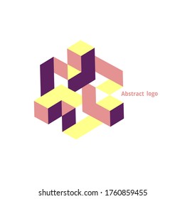 logotipo geométrico abstracto en un fondo blanco. Ilustración del vector