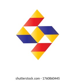 logotipo geométrico abstracto en un fondo blanco. Ilustración del vector