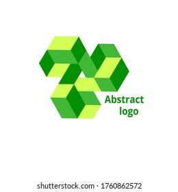 logotipo geométrico abstracto en un fondo blanco. Ilustración del vector