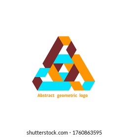 logotipo geométrico abstracto en un fondo blanco. Ilustración del vector