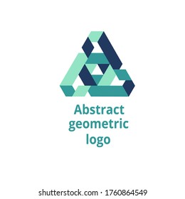logotipo geométrico abstracto en un fondo blanco. Ilustración del vector