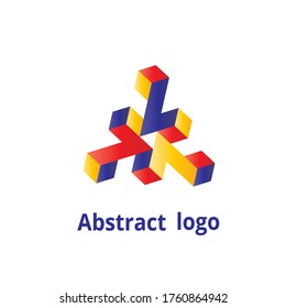 logotipo geométrico abstracto en un fondo blanco. Ilustración del vector