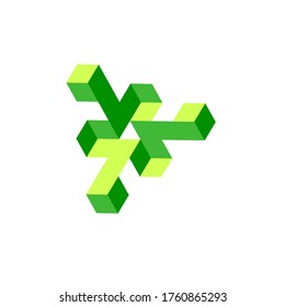logotipo geométrico abstracto en un fondo blanco. Ilustración del vector