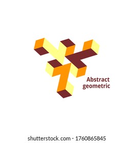 logotipo geométrico abstracto en un fondo blanco. Ilustración del vector