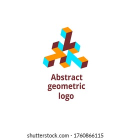 logotipo geométrico abstracto en un fondo blanco. Ilustración del vector