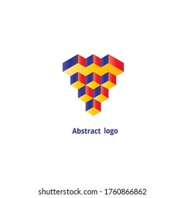 logotipo geométrico abstracto en un fondo blanco. Ilustración del vector