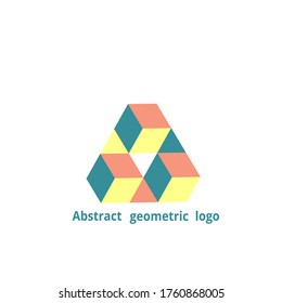logotipo geométrico abstracto en un fondo blanco. Ilustración del vector