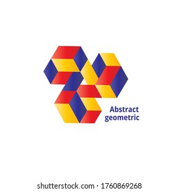 logotipo geométrico abstracto en un fondo blanco. Ilustración del vector