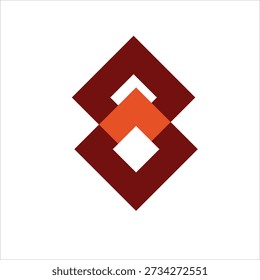 Logo geométrico Abstractas con Formas de diamantes superpuestas en rojo y naranja