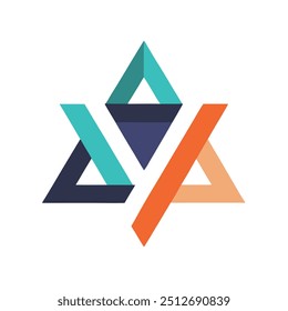 Abstract Geometric Logo with Overlapping Triangles and Modern Typography