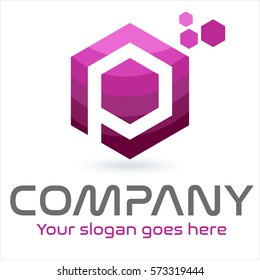 Abstract geometric logo of the P letter