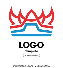 Logotipo geométrico Abstractas con líneas rojas y azules