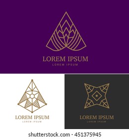 Abstract geometric logo set. Vector template for your corporate 