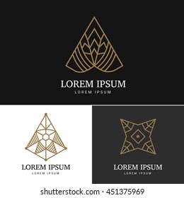 Abstract geometric logo set. Vector template for your corporate 