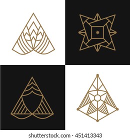 Abstract geometric logo set. Vector template.