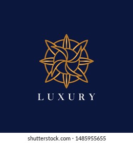 Abstract geometric logo template design flower style