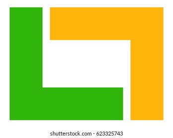 Abstract geometric logo template. Interlocking square / rectangle