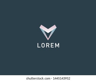 Abstract geometric logo triangle sign 3d for company