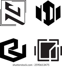 Abstract Geometric Logos for Technology and Design