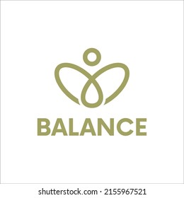 Abstract geometric logotype linear icon balance people