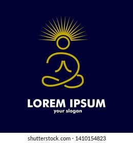 Abstract geometric logotype linear logo icon yoga person balance