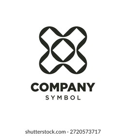 Abstract geometric loop logo. Symbols of unity, connection, balance, and continuity. Geometric, loop, knot, abstract symbols.