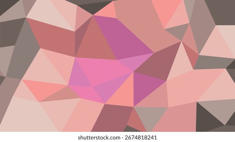 Abstrakter geometrischer Low-Poly-Hintergrund in Pastellrosa und Brauntönen
