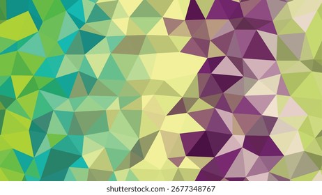 Abstract geometric low poly background with green teal and purple gradient Keywords: abstract, geometric, low poly, background, texture, pattern, gradient, polygonal, triangle, mosaic
