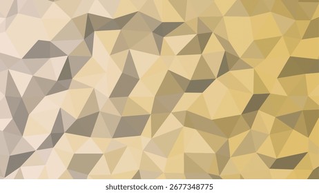 Abstractas geométrico bajo fondo de polietileno con cálido beige y gradiente polígono gris
