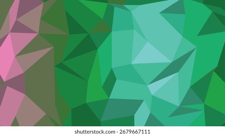 Abstractas fondo geométrico bajo de poliéster con un gradiente de colores rosa, verde y verde azulado. Formato de Vector escalable apto para impresión y m...