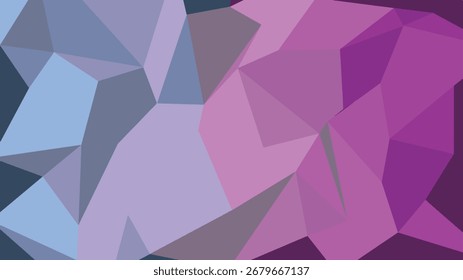 Abstrato geométrico baixo poli fundo com uma mistura de tons roxos e azuis em um design de mosaico poligonal.